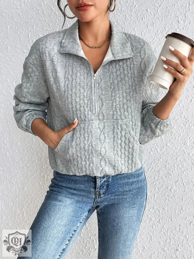 Half Zipper Long Sleeve Top