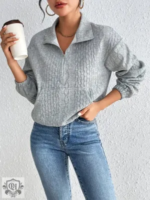 Half Zipper Long Sleeve Top
