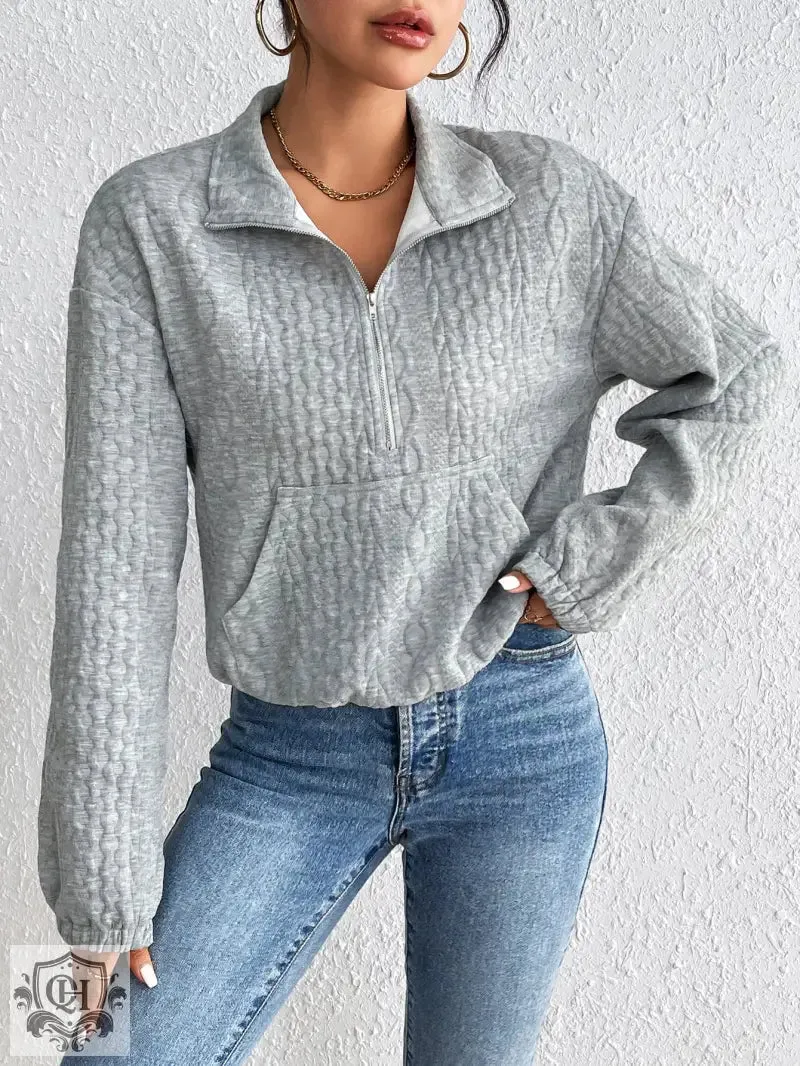 Half Zipper Long Sleeve Top