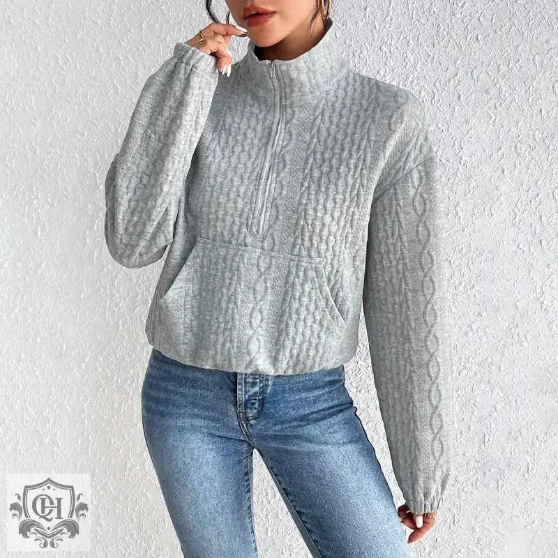 Half Zipper Long Sleeve Top