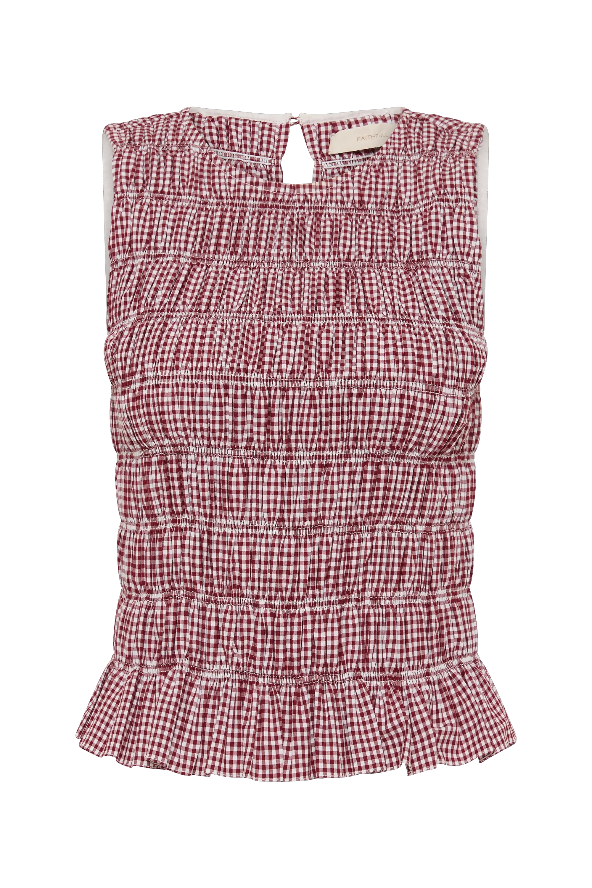 Heidi Top Gingham Deep Red
