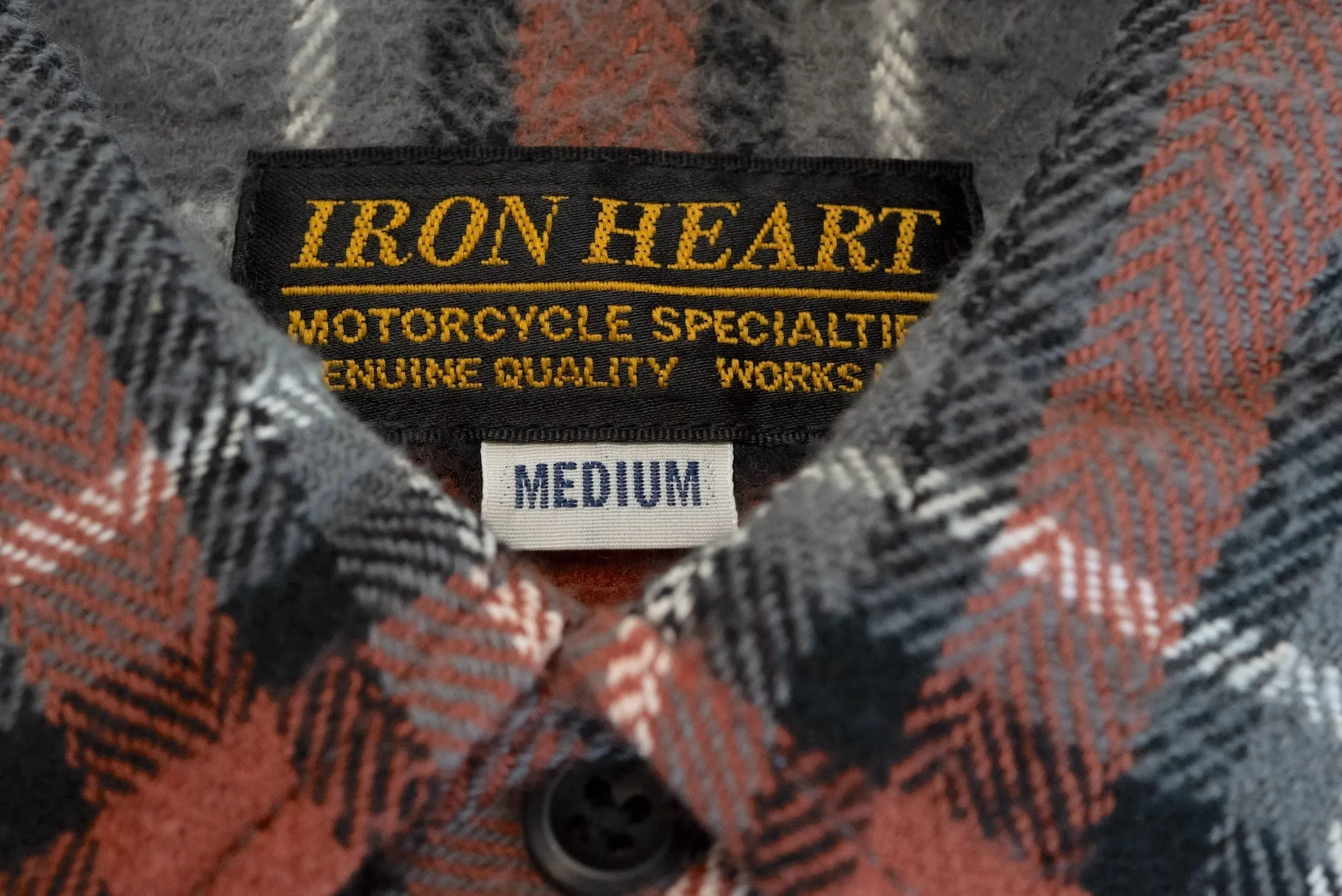 Iron Heart Ultra-Heavy "Slubby" Flannel Classic Check Western Shirt (Battleship Grey)