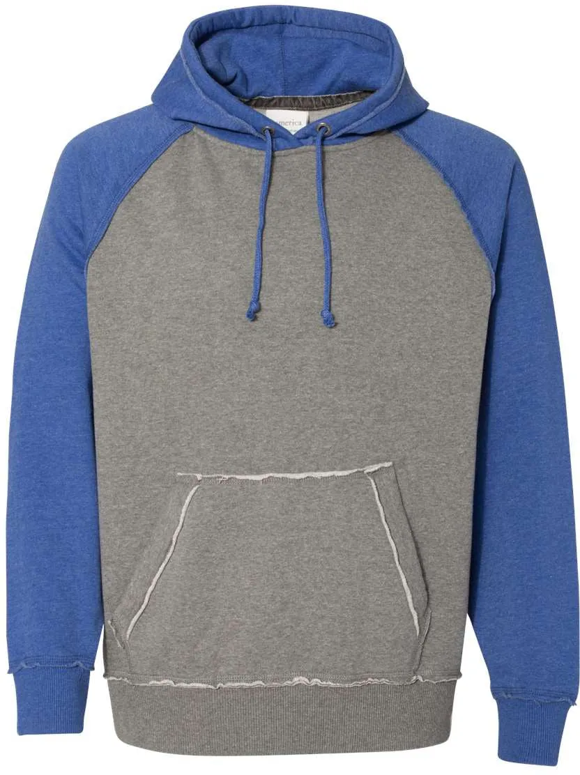 J America Vintage Heather Hooded Sweatshirt 
