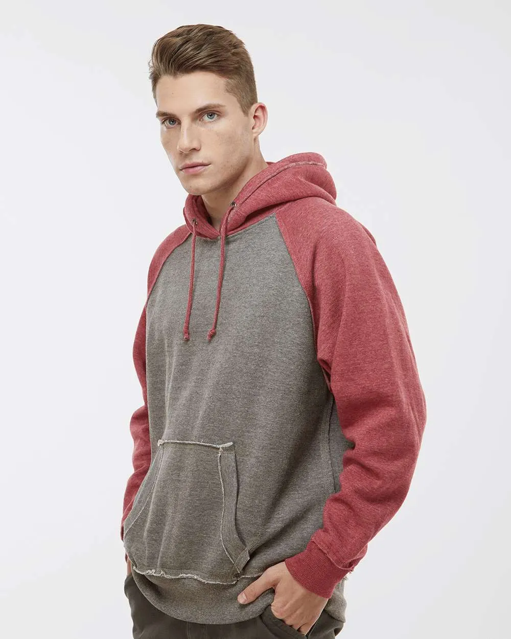 J America Vintage Heather Hooded Sweatshirt 