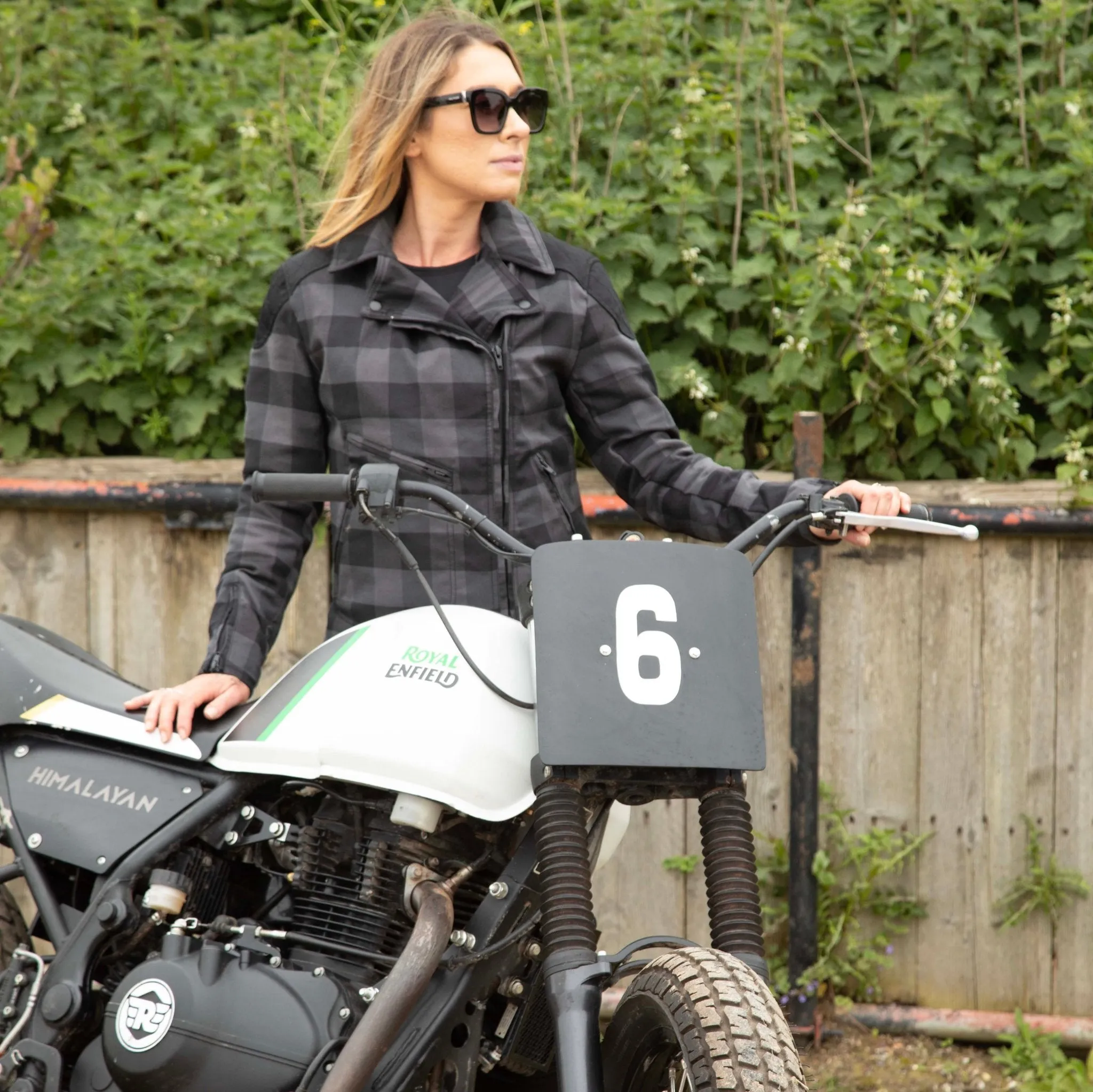 JESSIE FLANNEL GREY - Women's Motorcycle Jacket