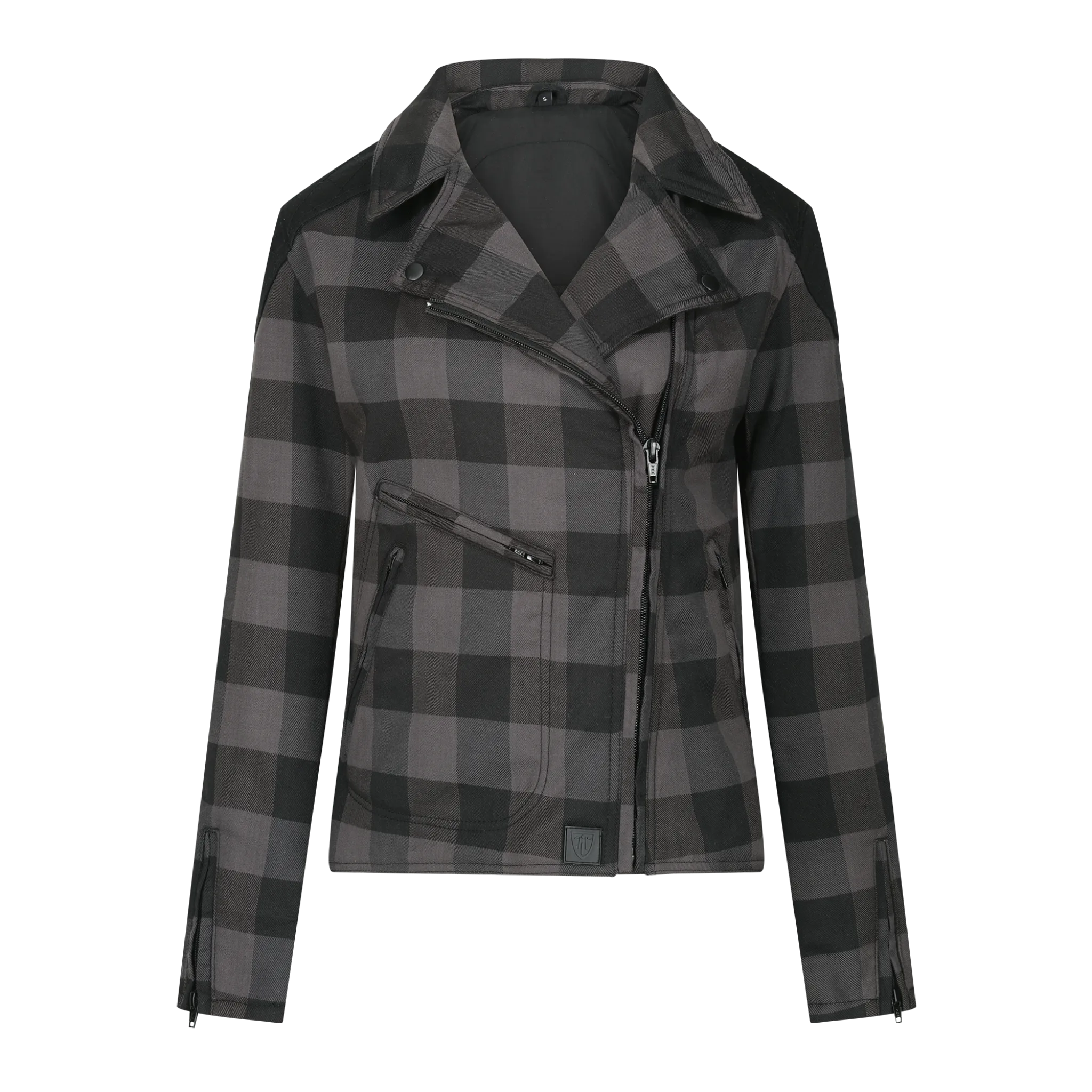 JESSIE FLANNEL GREY - Women's Motorcycle Jacket