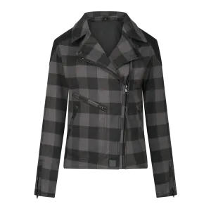 JESSIE FLANNEL GREY - Women's Motorcycle Jacket