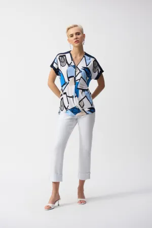 Joseph Ribkoff | Silky Knit Geometric Print Straight Top 251246 - S25