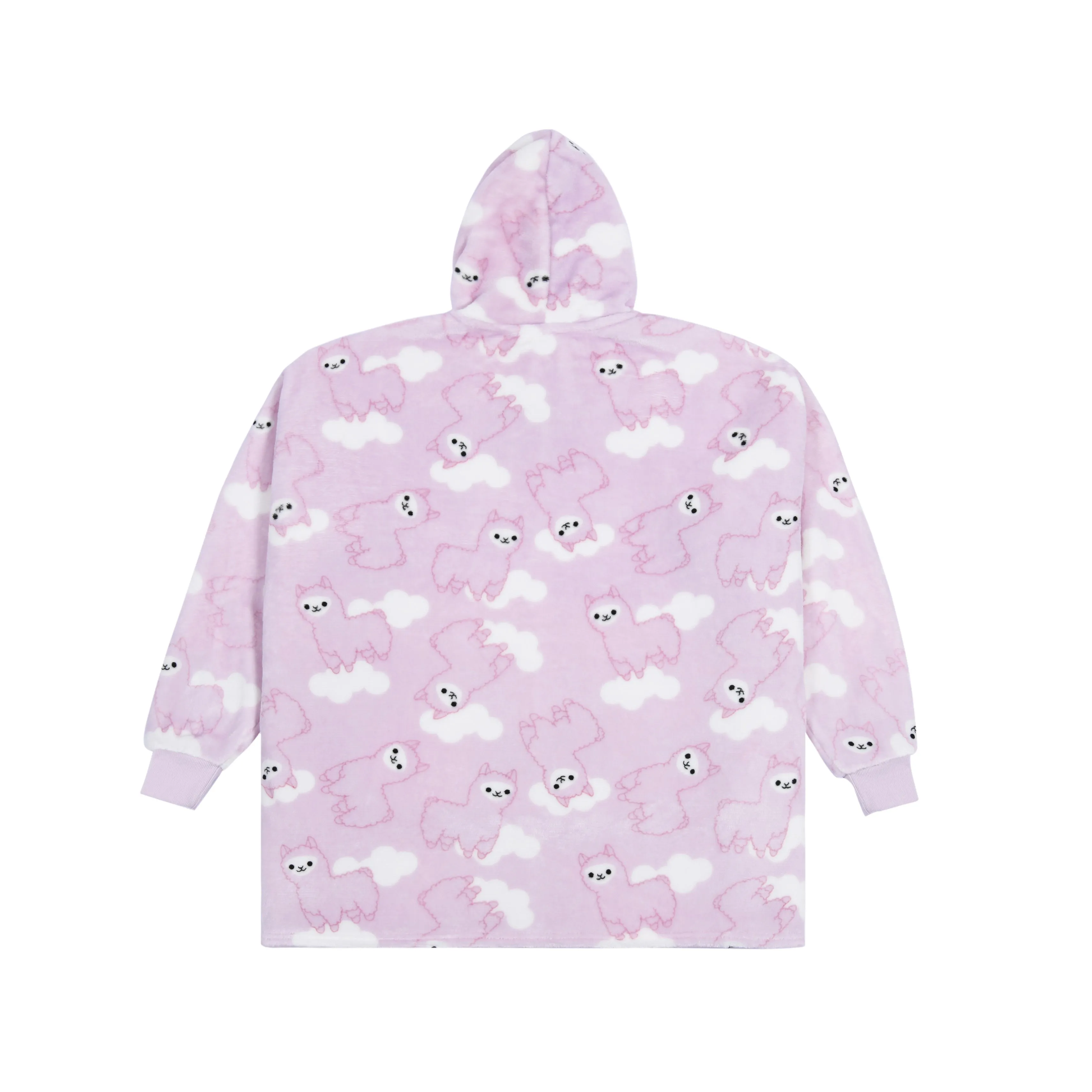 Kids Giant Hoodie Llama Face Light Pink