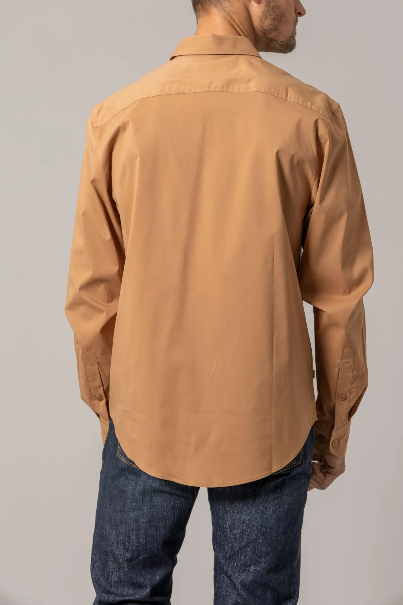 Kimes Ranch Men's KR Team Long Sleeve Dress Shirt, Brown
