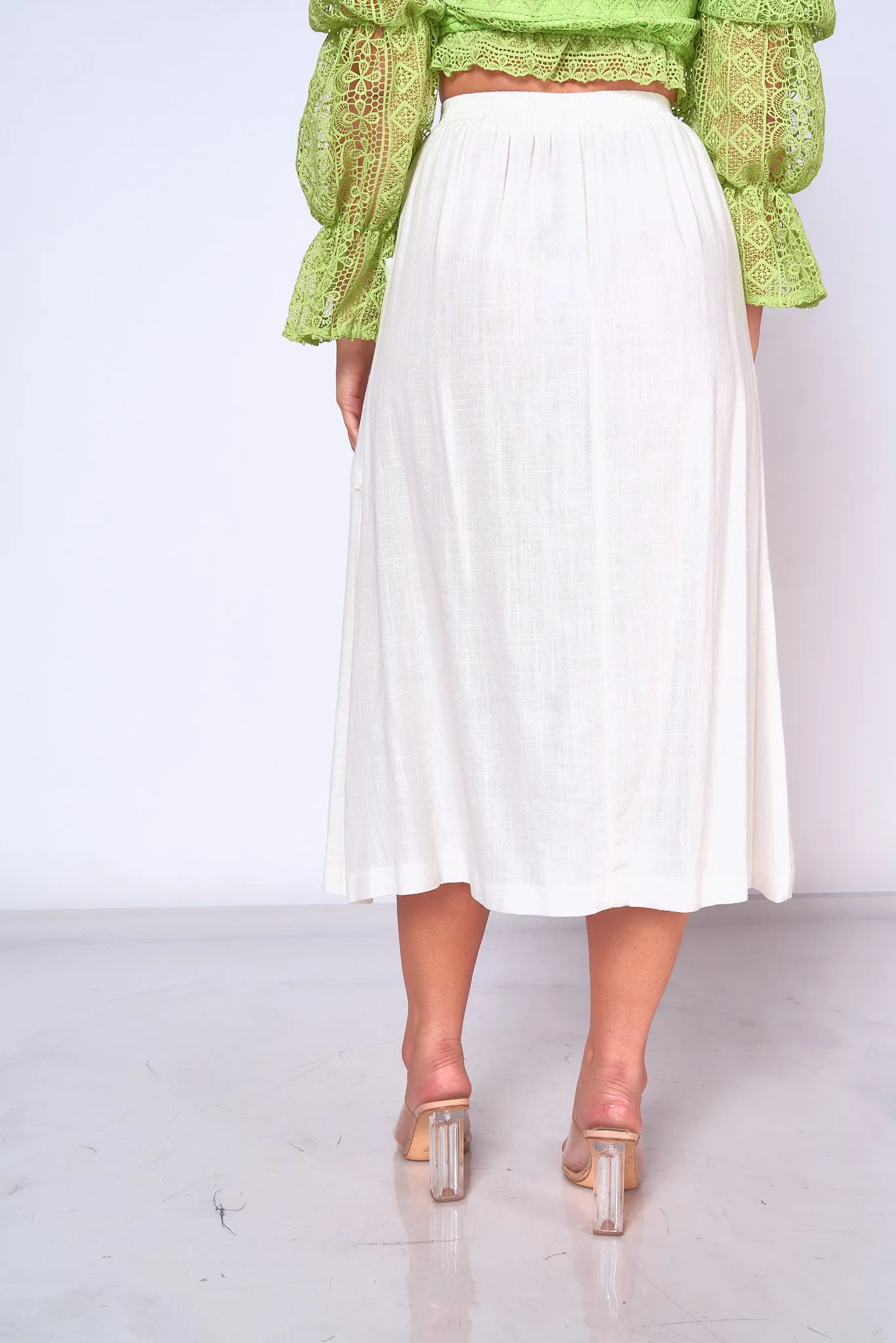 Linen Summer Midi Skirt