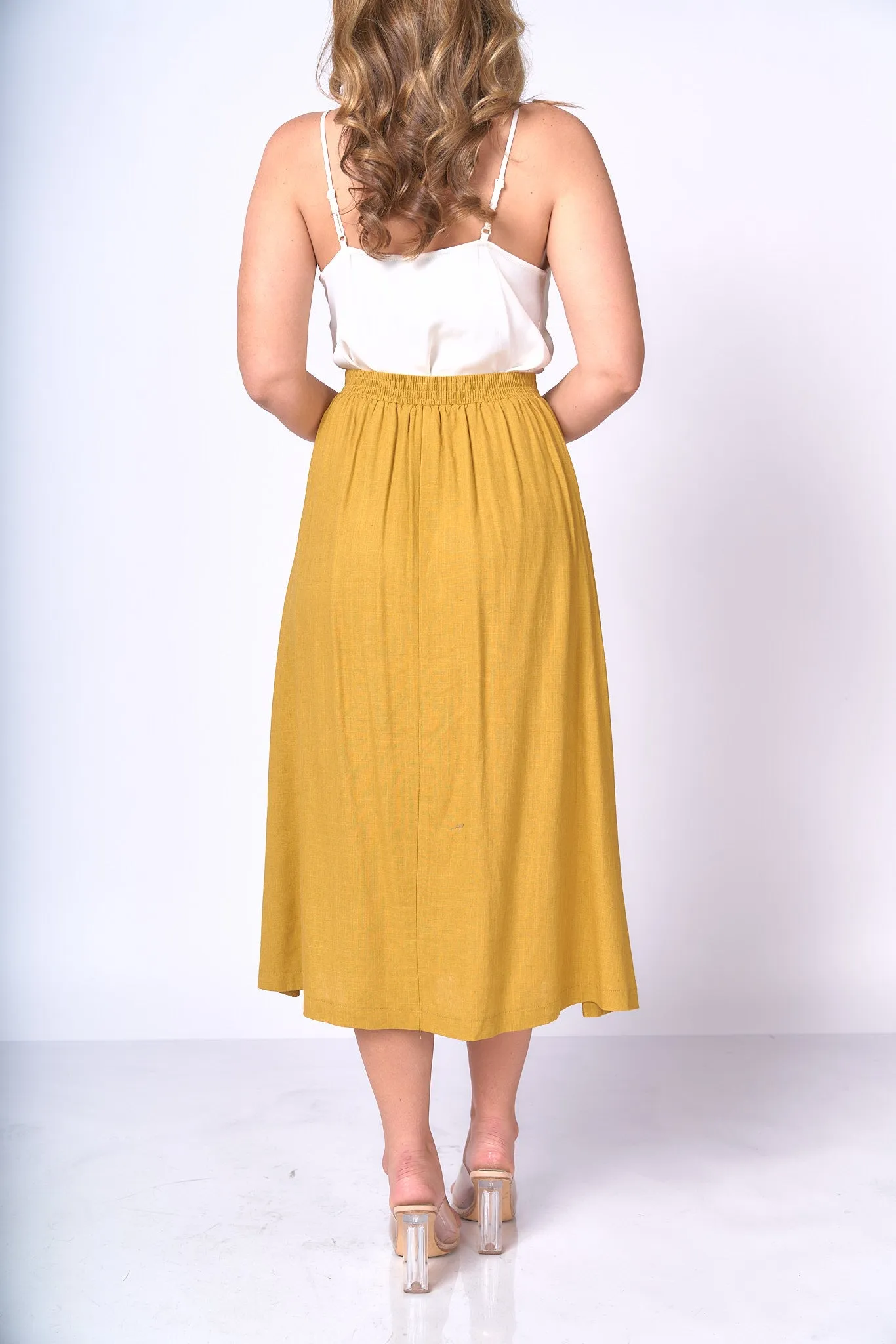 Linen Summer Midi Skirt
