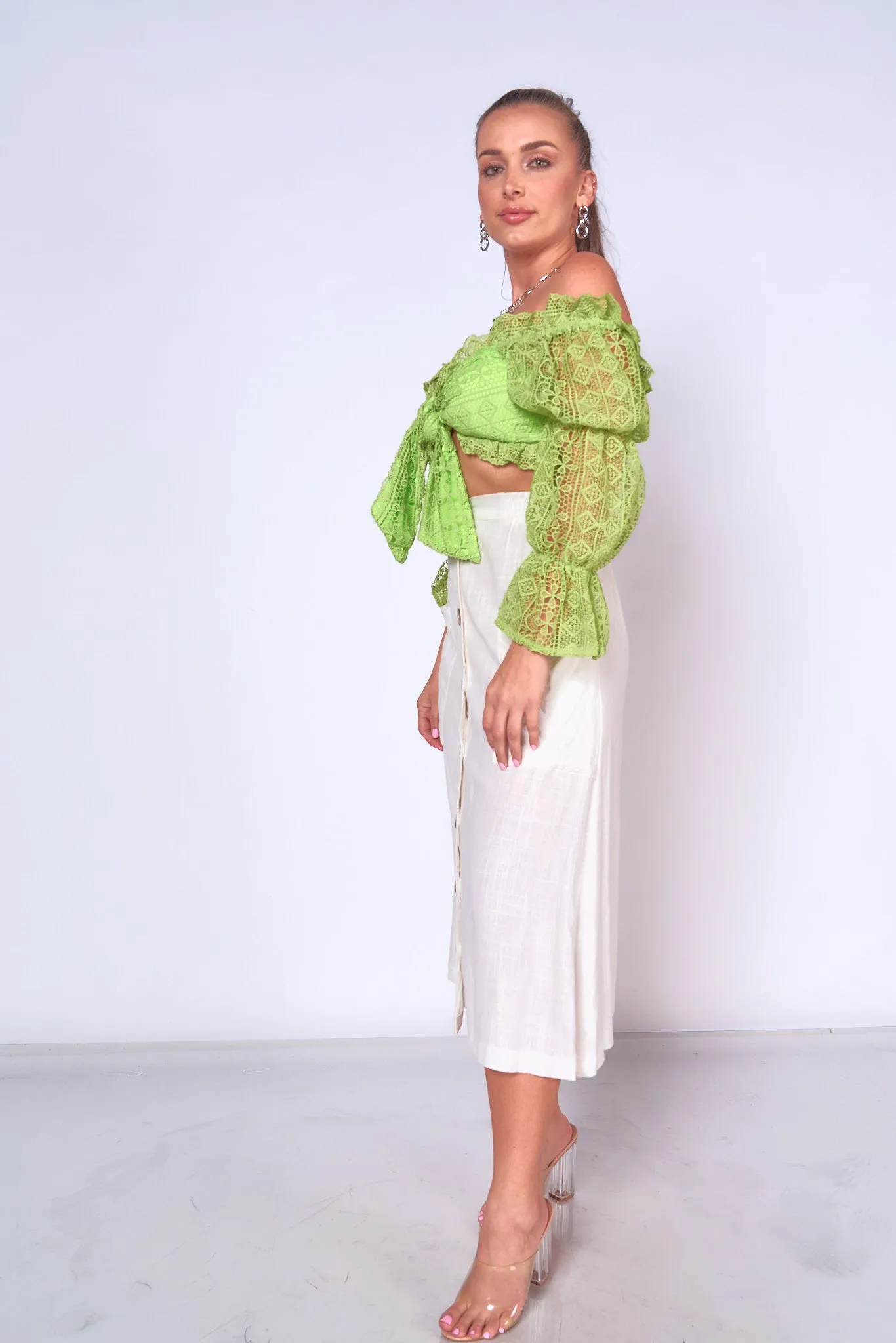 Linen Summer Midi Skirt