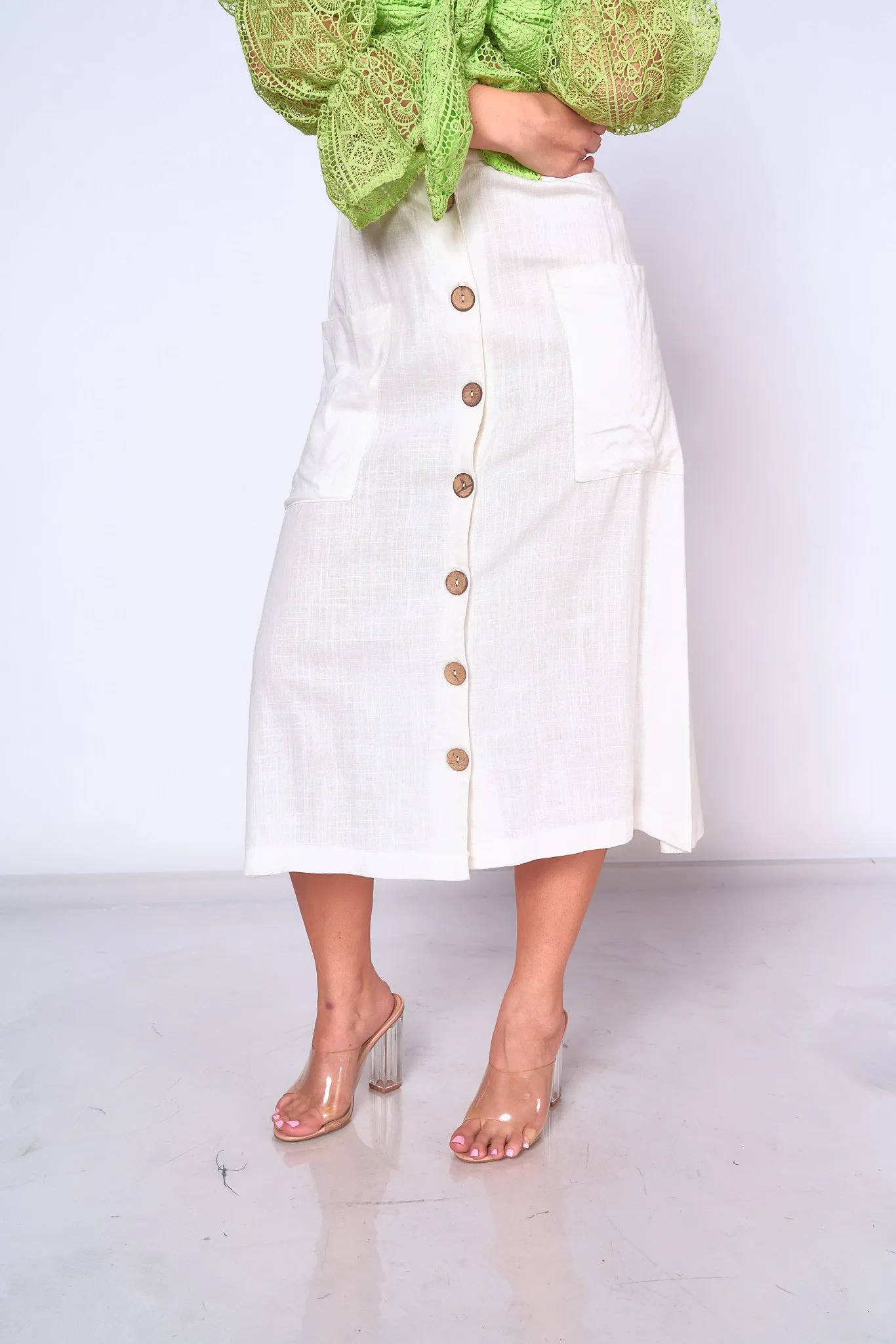 Linen Summer Midi Skirt