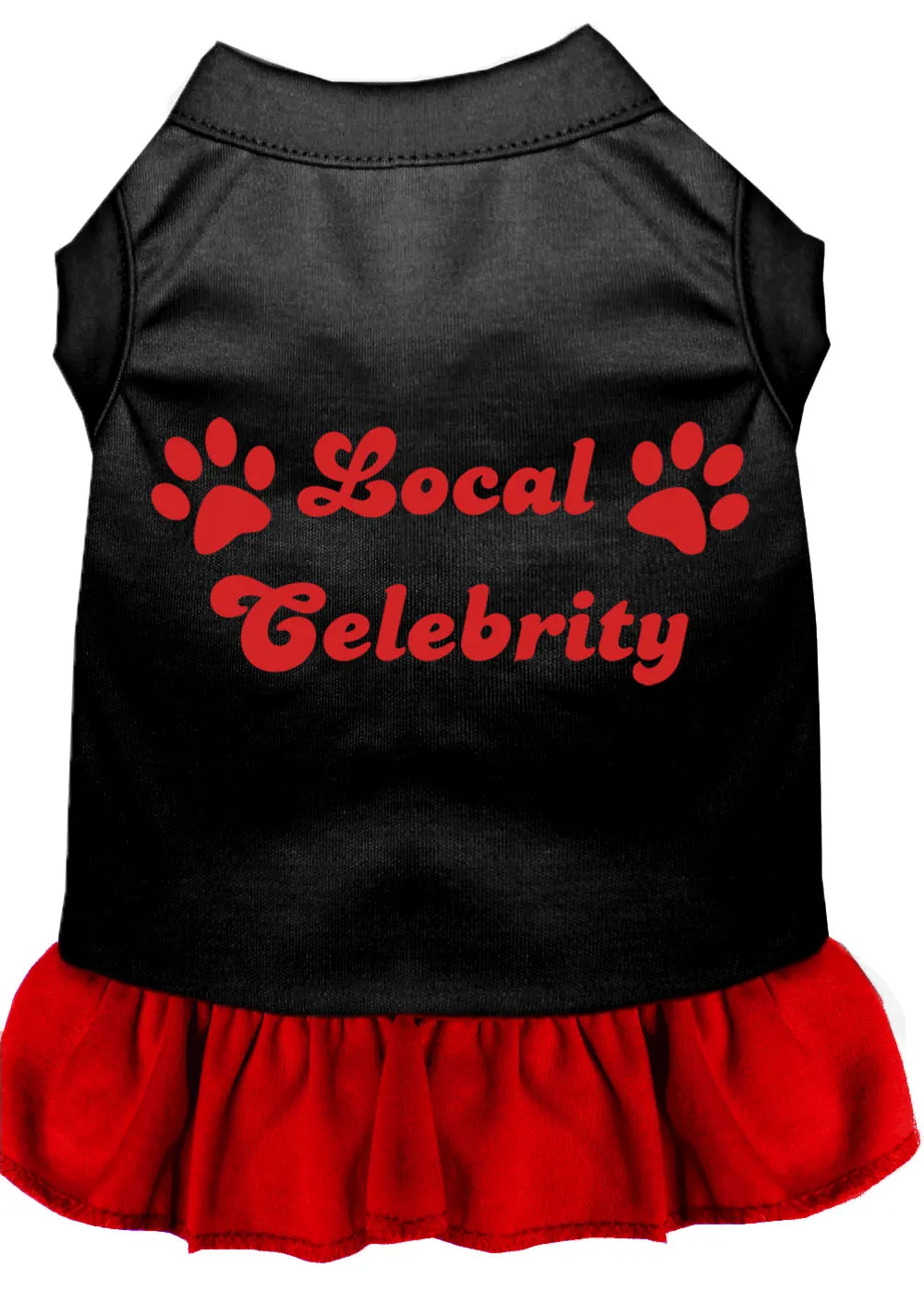 Local Celebrity Screen Print Dress Black With Red Lg