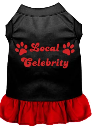 Local Celebrity Screen Print Dress Black With Red Lg