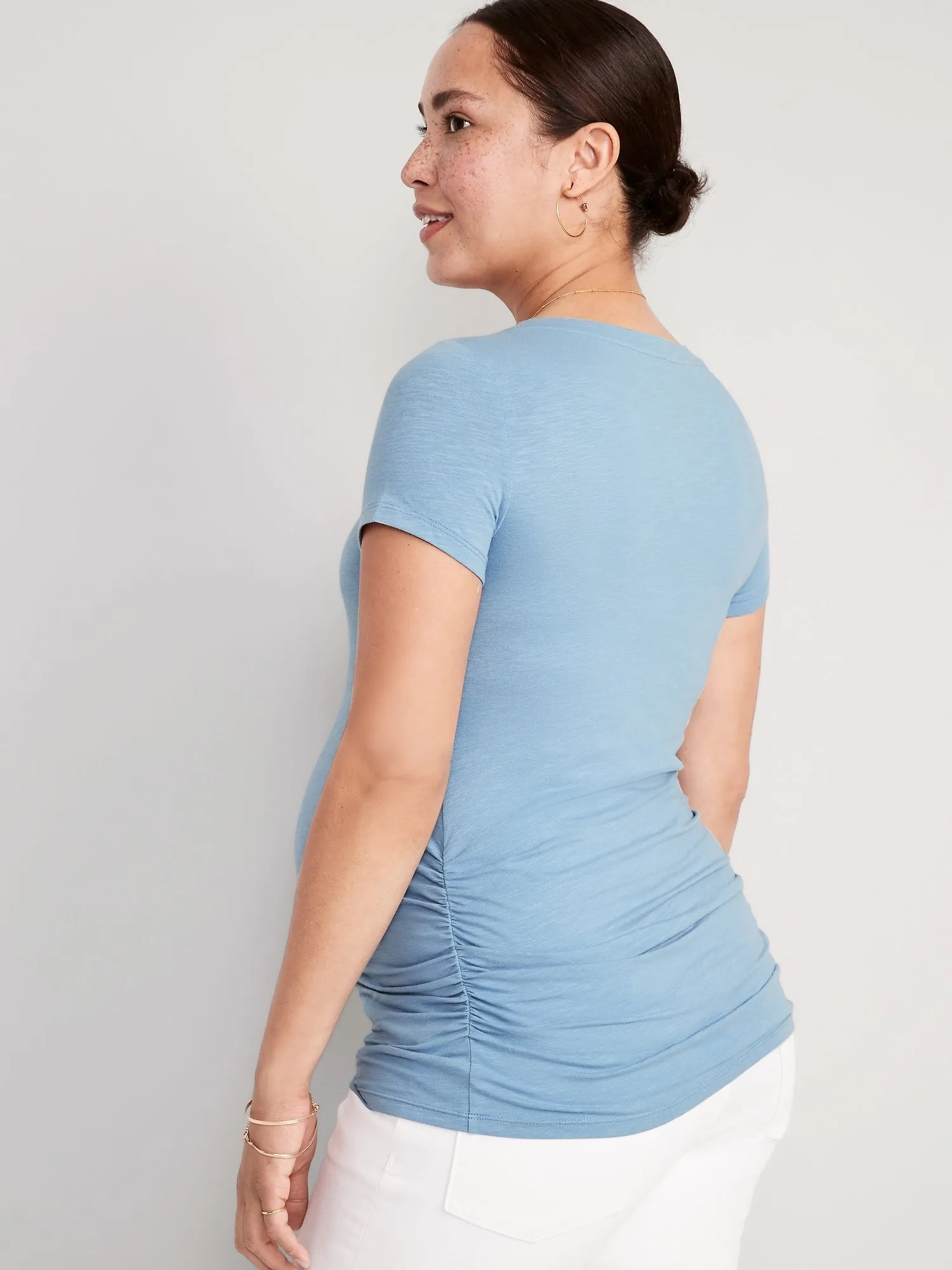 Maternity EveryWear Slub-Knit Scoop-Neck T-Shirt