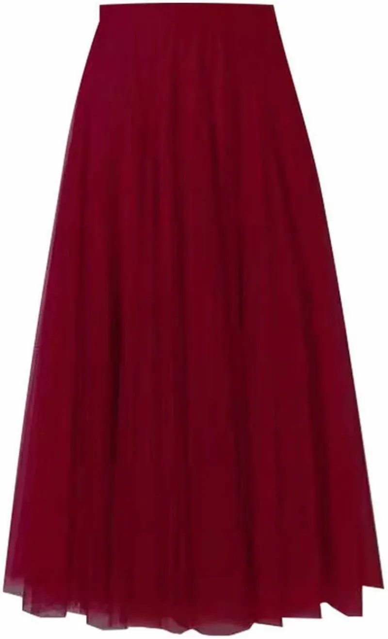 Maxi Skirts for Women Casual High Waisted Flowy Pleated A Line Midi Length Plain Skirt Trendy Cute Vacation Dress