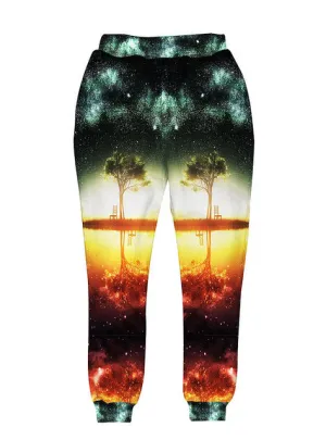 Men's 3D Sunset Tree Pants