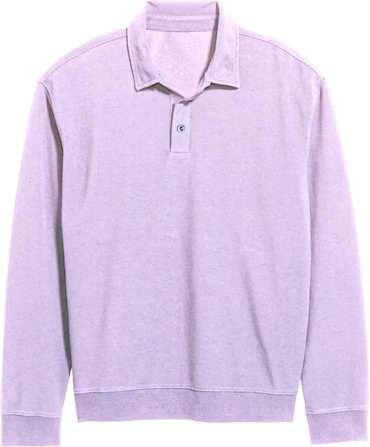 Men's Casual Long Sleeve Polo Shirts Classic Button Down Golf Shirt Loose Fit Pullover Sweatshirts