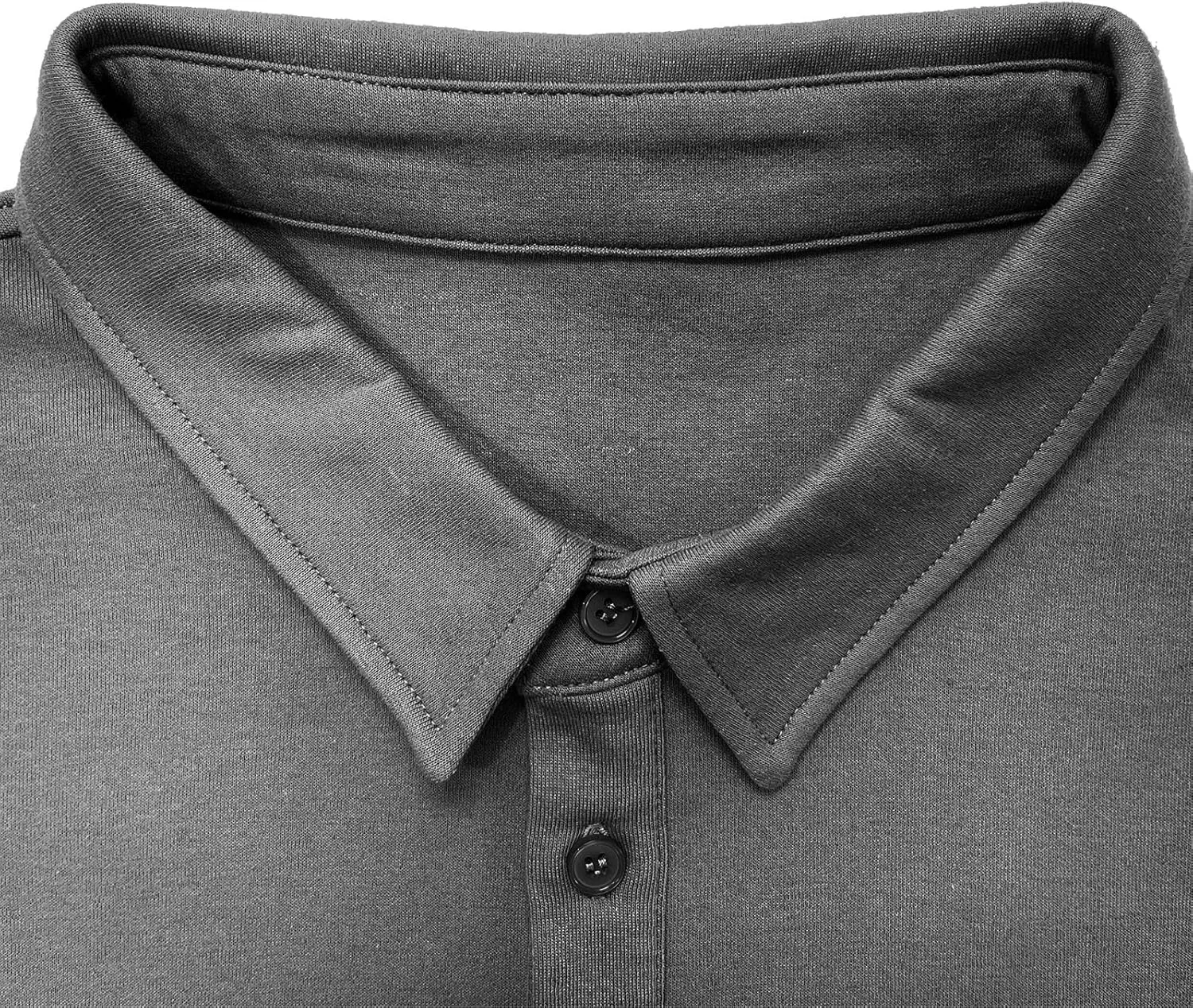 Men's Casual Long Sleeve Polo Shirts Classic Button Down Golf Shirt Loose Fit Pullover Sweatshirts