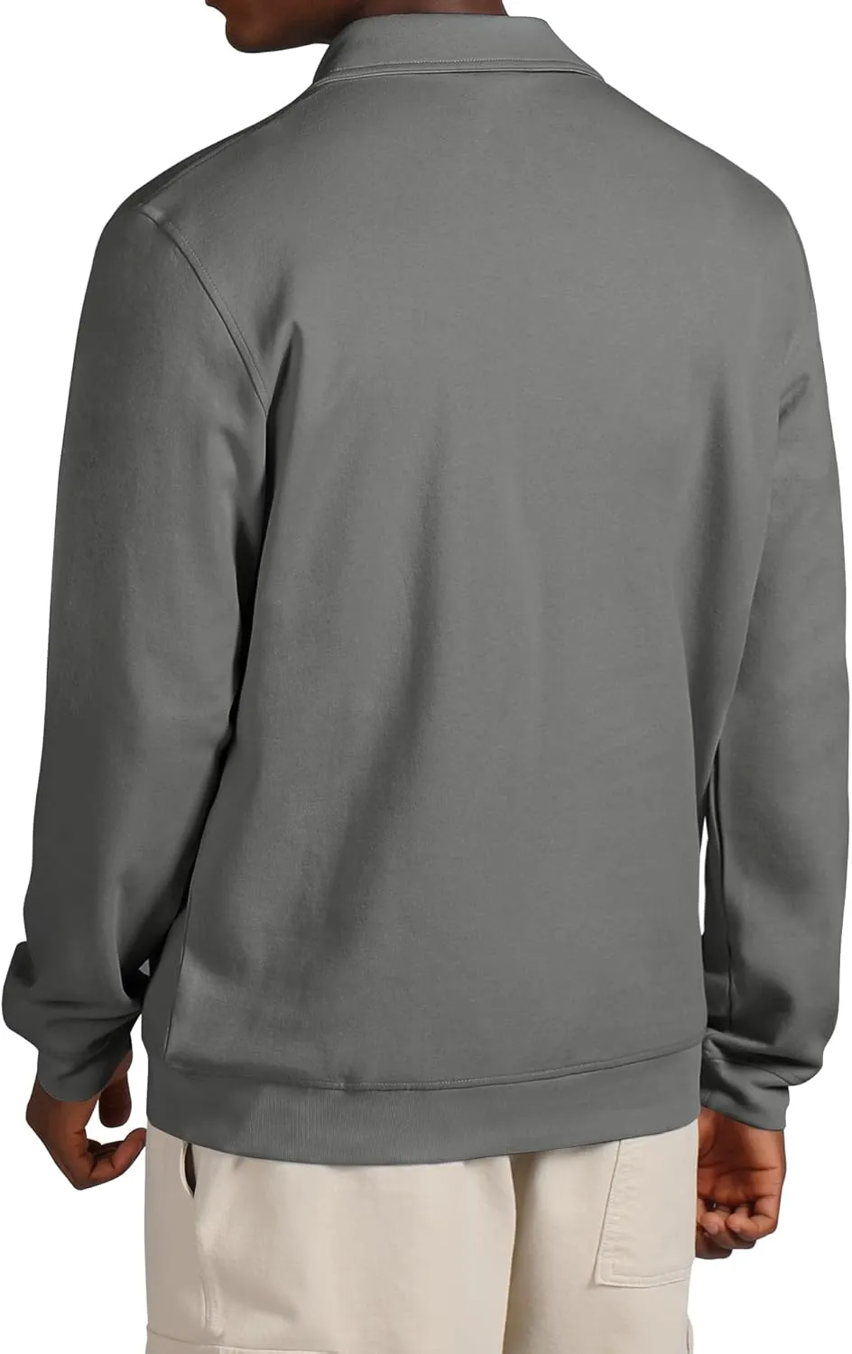 Men's Casual Long Sleeve Polo Shirts Classic Button Down Golf Shirt Loose Fit Pullover Sweatshirts