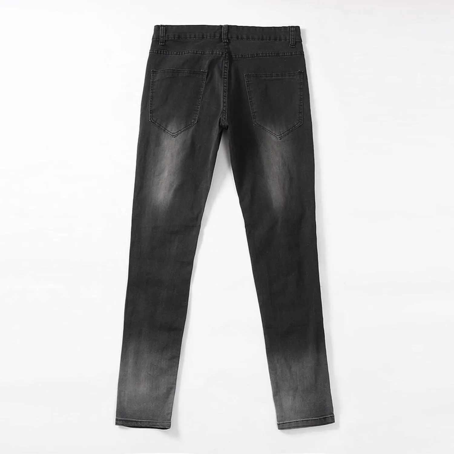 Men's Skinny Denim Pants Slim-fit Ripped Tapered Biker Jeans Pants Distressed Destroyed Slim Fit Ripped Holes Jean
