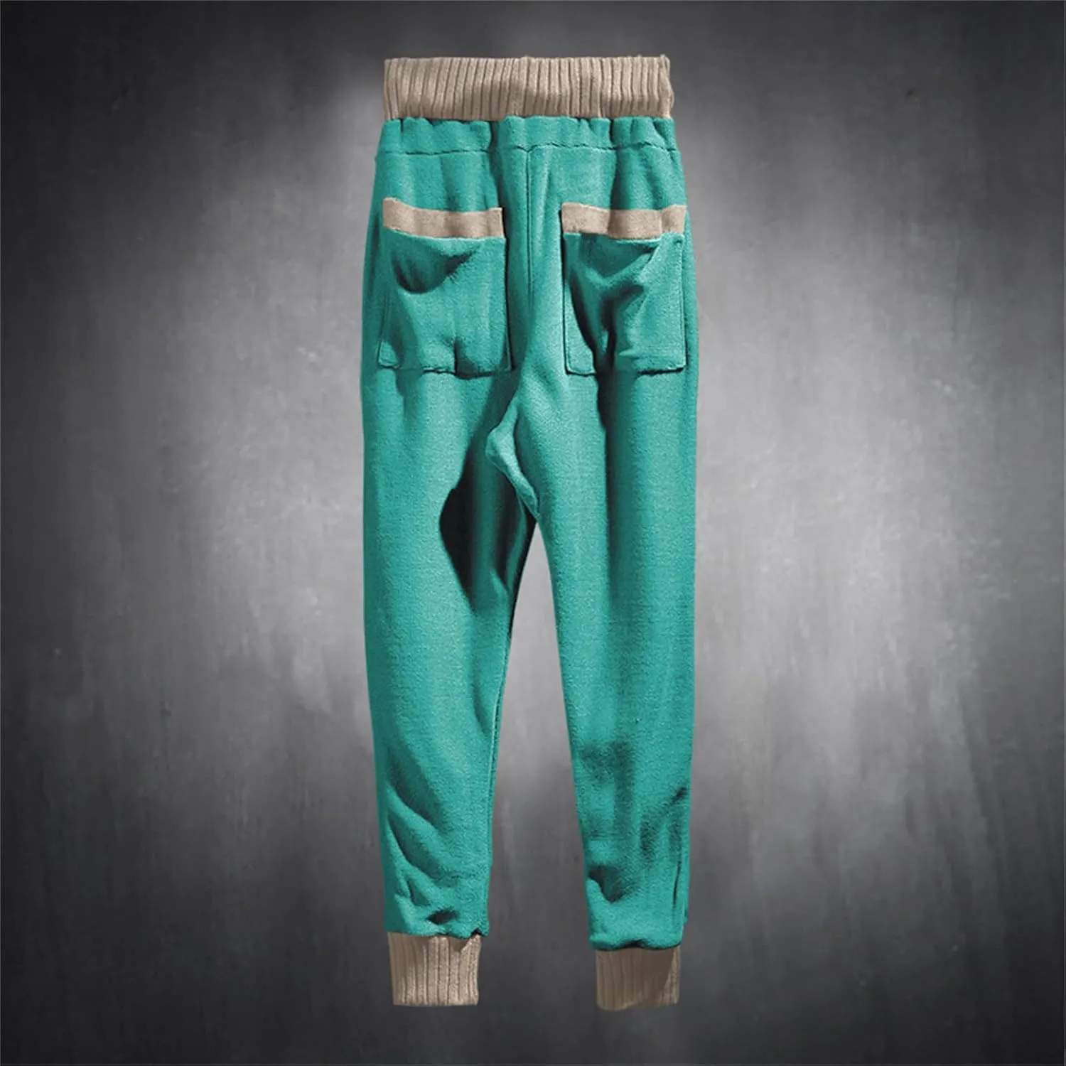 Men's Slim Fit Joggers Patchwork Knit Novelty Pants Active Workout Lightweight Casual Trousers Fashion Sweatpants