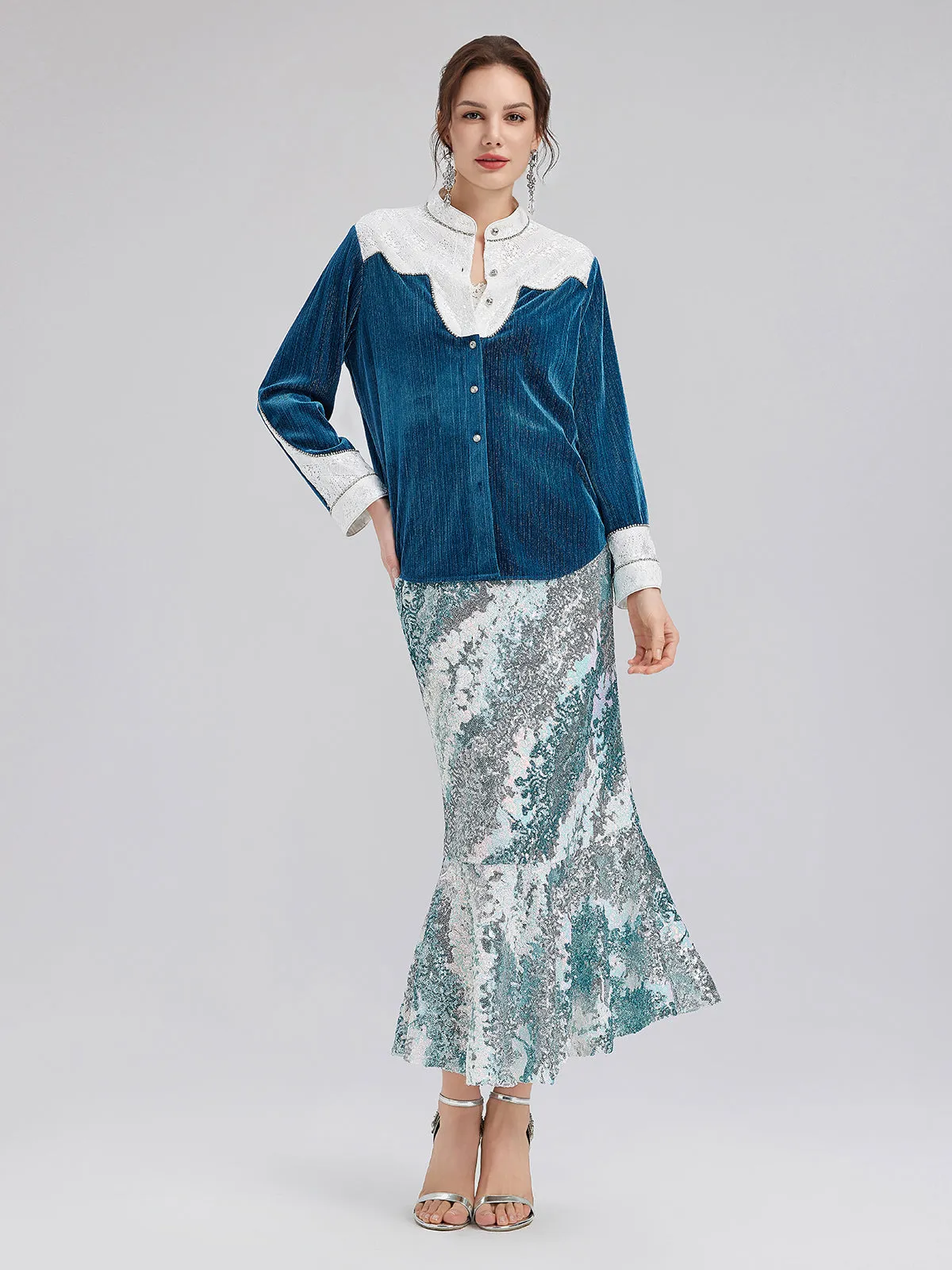 Mermaid Gradient Sequin Skirt