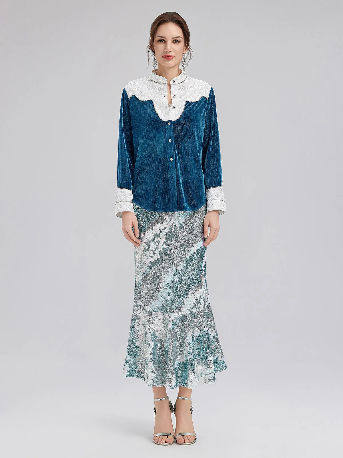 Mermaid Gradient Sequin Skirt