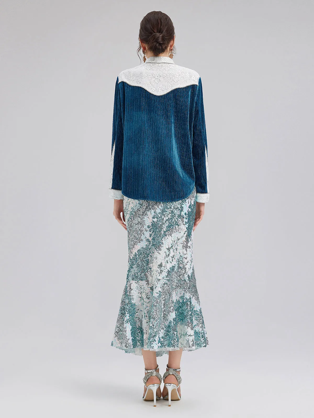 Mermaid Gradient Sequin Skirt