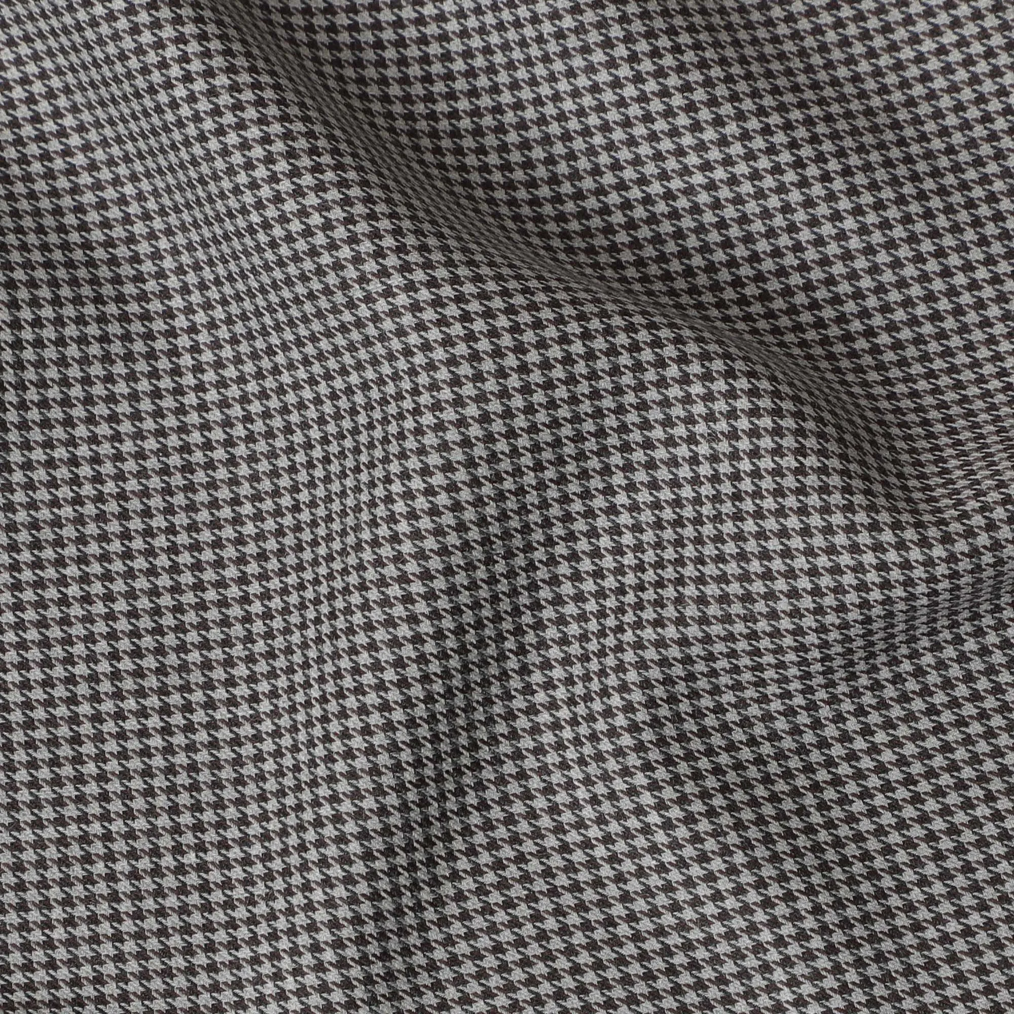 Monochrome Houndstooth 100% Cotton Shirting Fabric - Italian Tailored, 150cm Width"-D18581