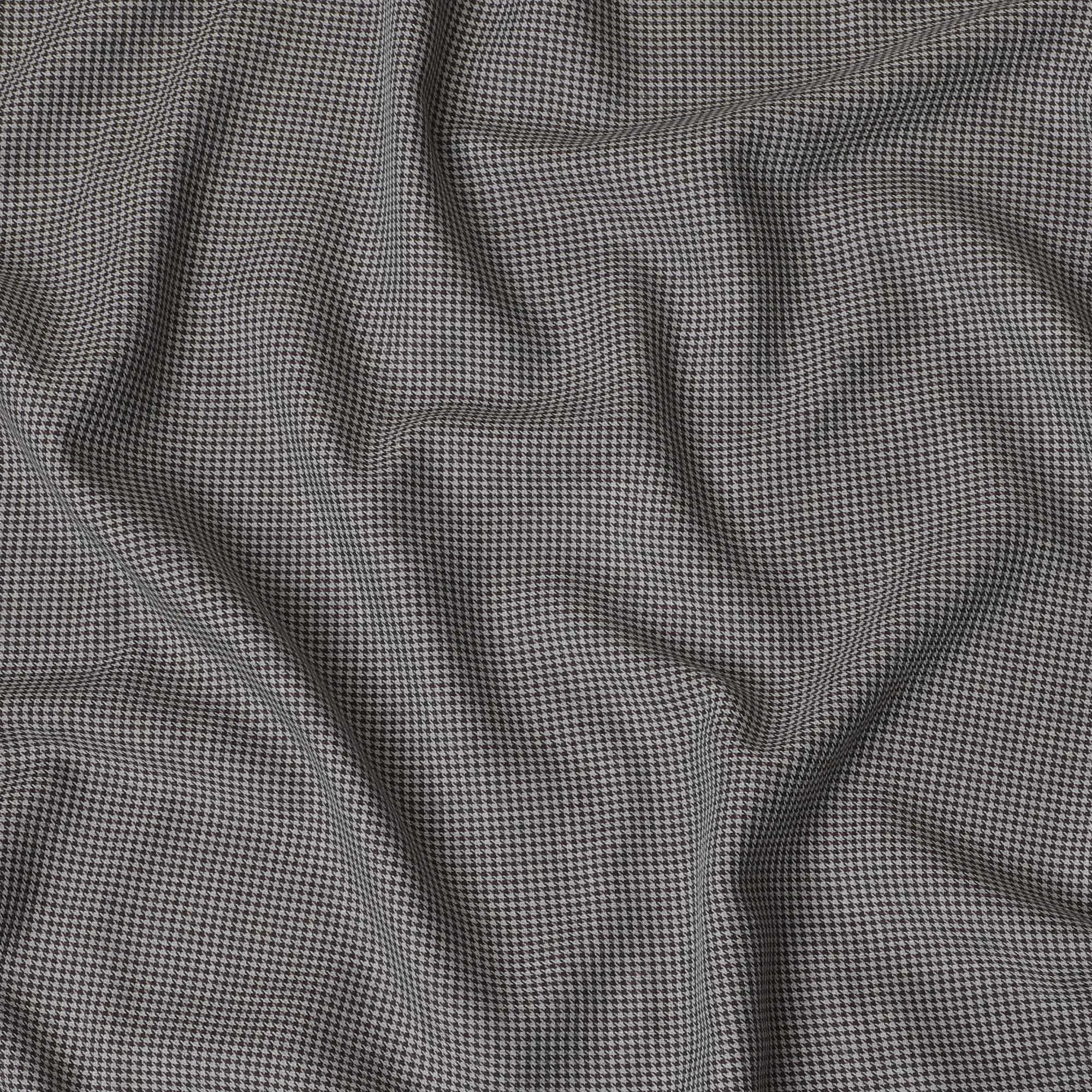 Monochrome Houndstooth 100% Cotton Shirting Fabric - Italian Tailored, 150cm Width"-D18581