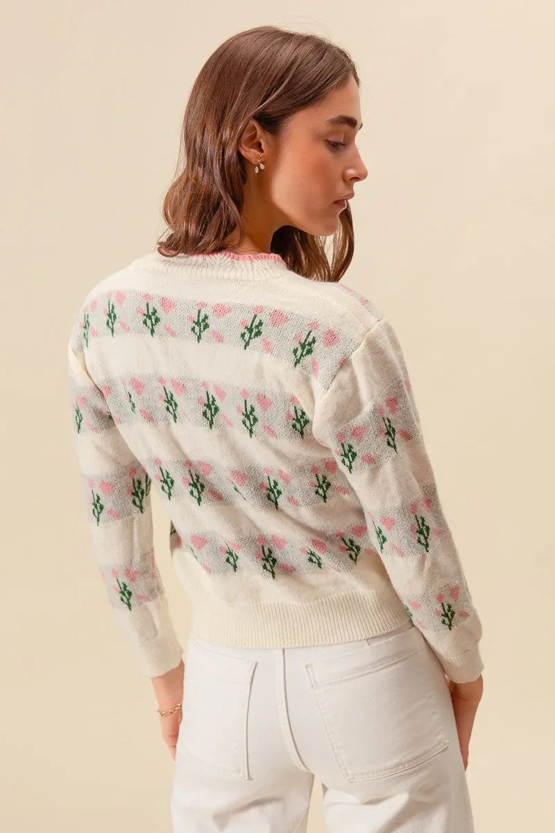 My Darling Floral Sweater Cardigan