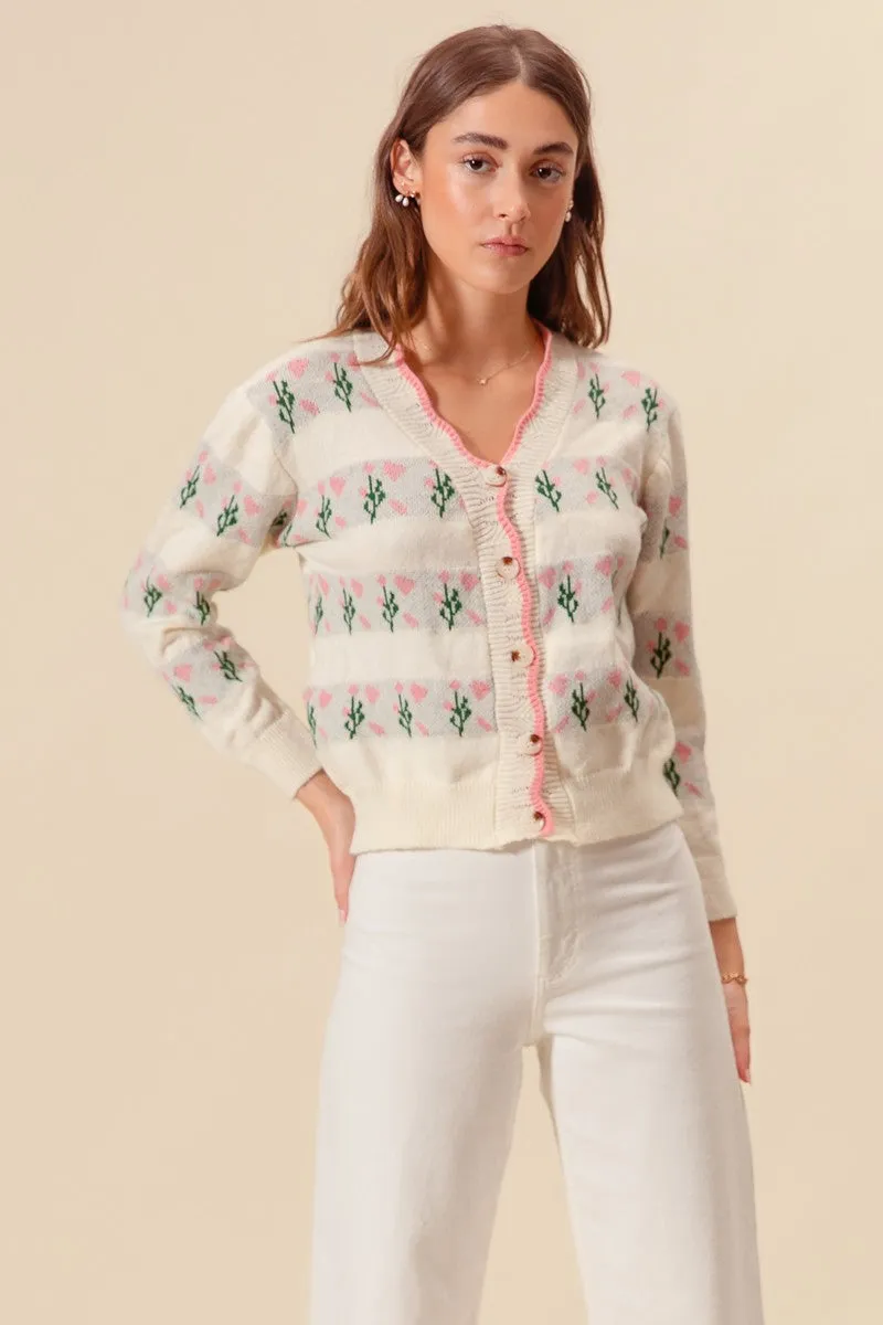My Darling Floral Sweater Cardigan