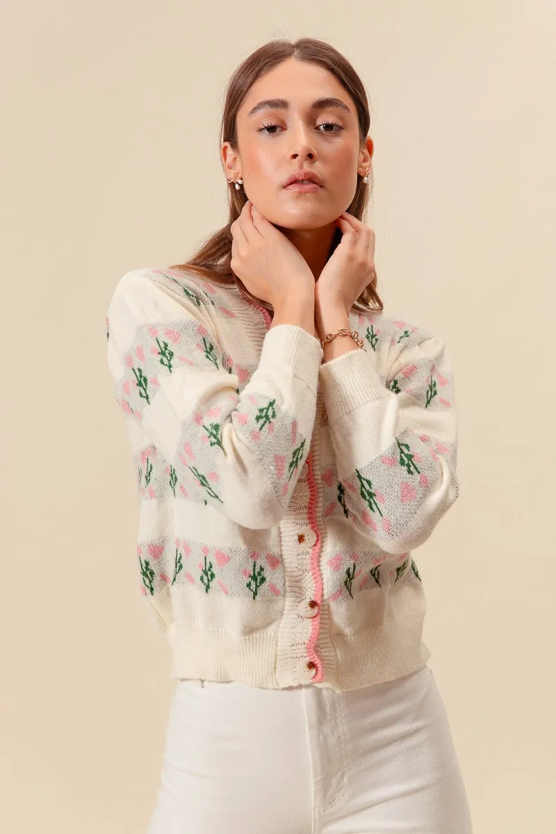 My Darling Floral Sweater Cardigan