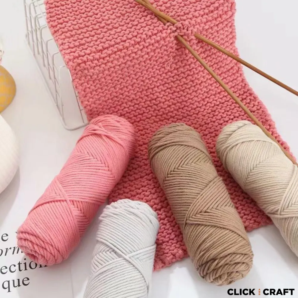 Off-White Knitting Cotton Yarn | 8-ply Light Worsted Double Knitting