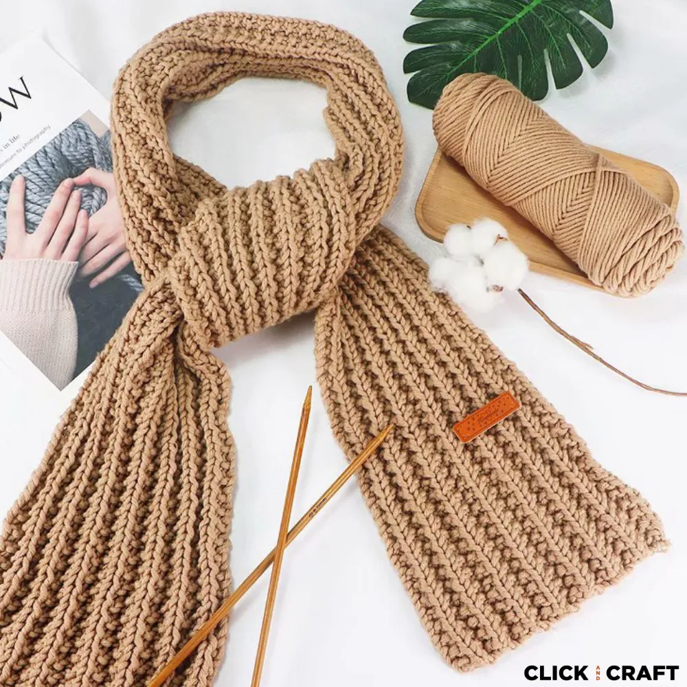 Off-White Knitting Cotton Yarn | 8-ply Light Worsted Double Knitting