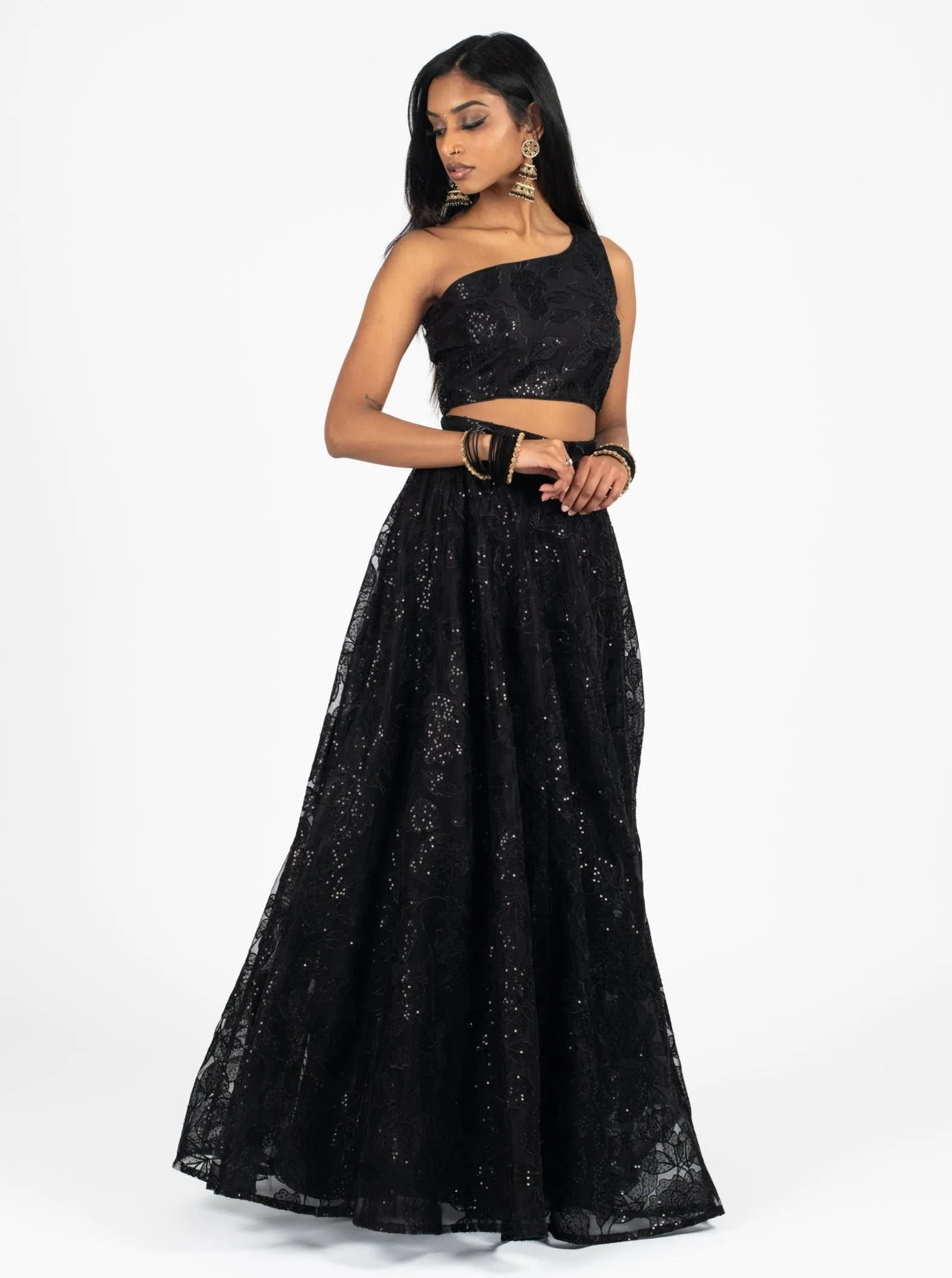 Onyx Flora Skirt