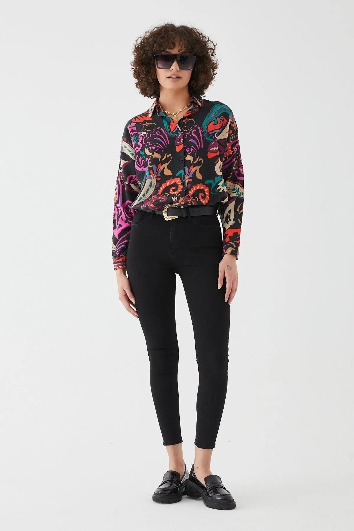 Paisley Colorful Linen Blouse
