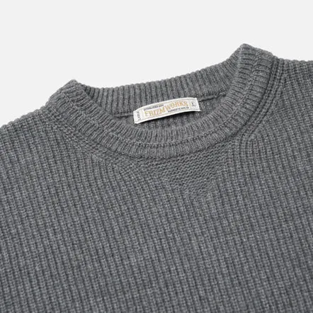 PATCH ROUND PULLOVER KNIT - GREY