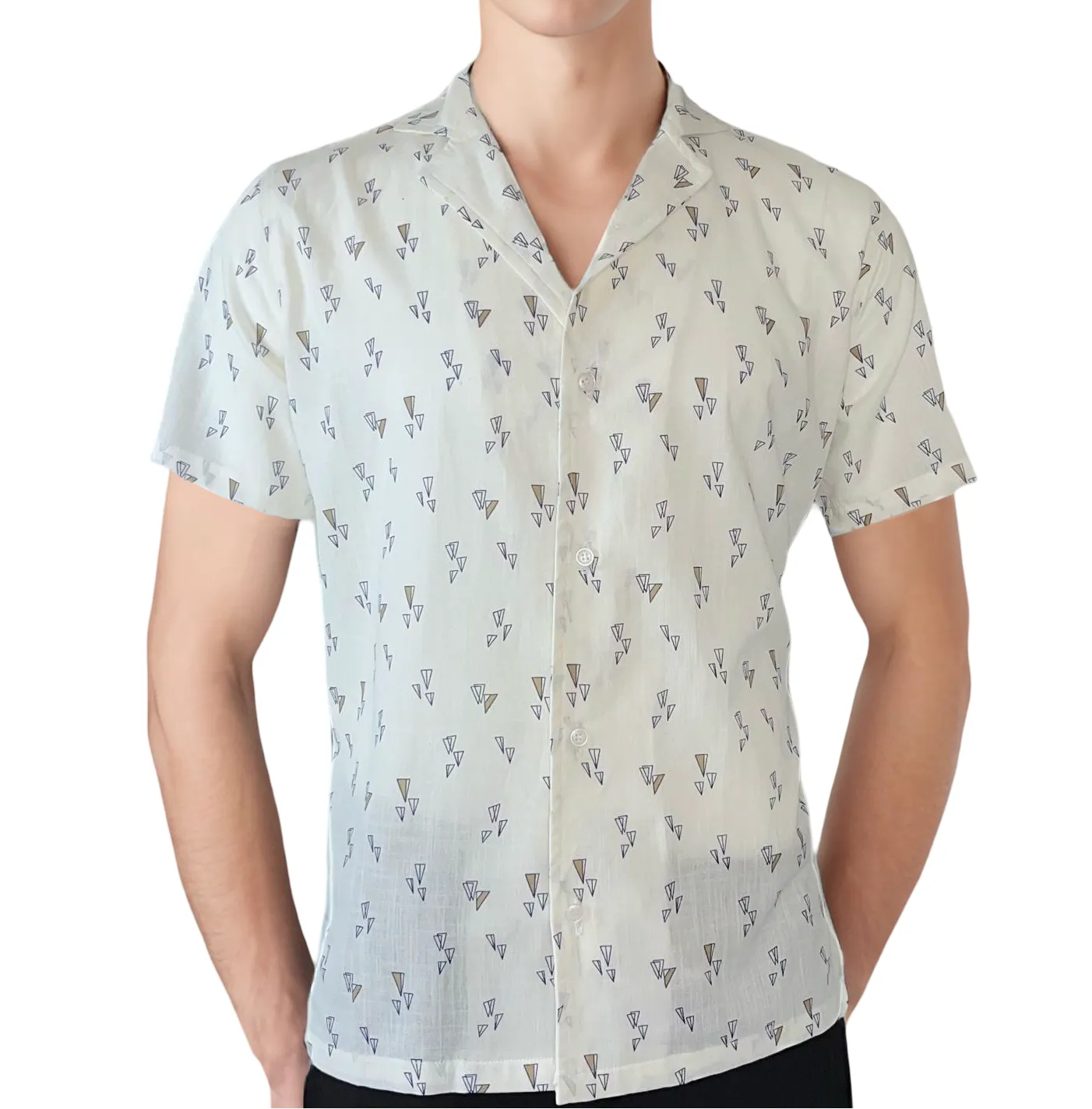 Patterned Linen Bowling Shirt – Casual Elegance | Spiaggia Swimwear