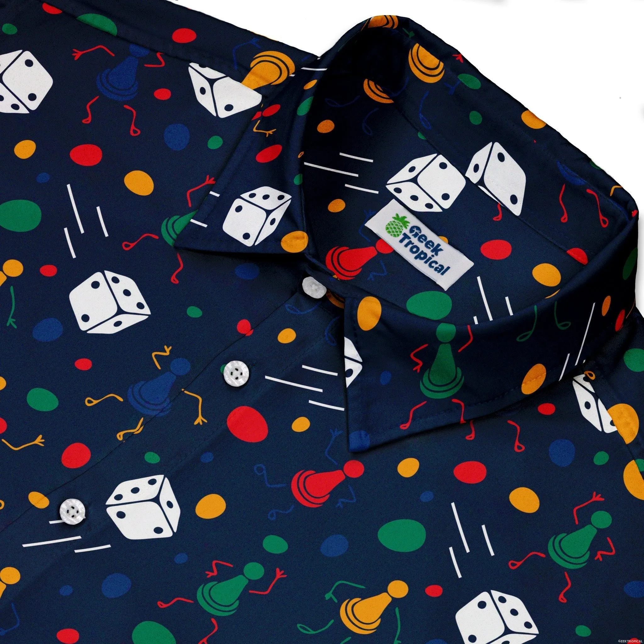Pawn Party Blue Board Game Button Up Shirt
