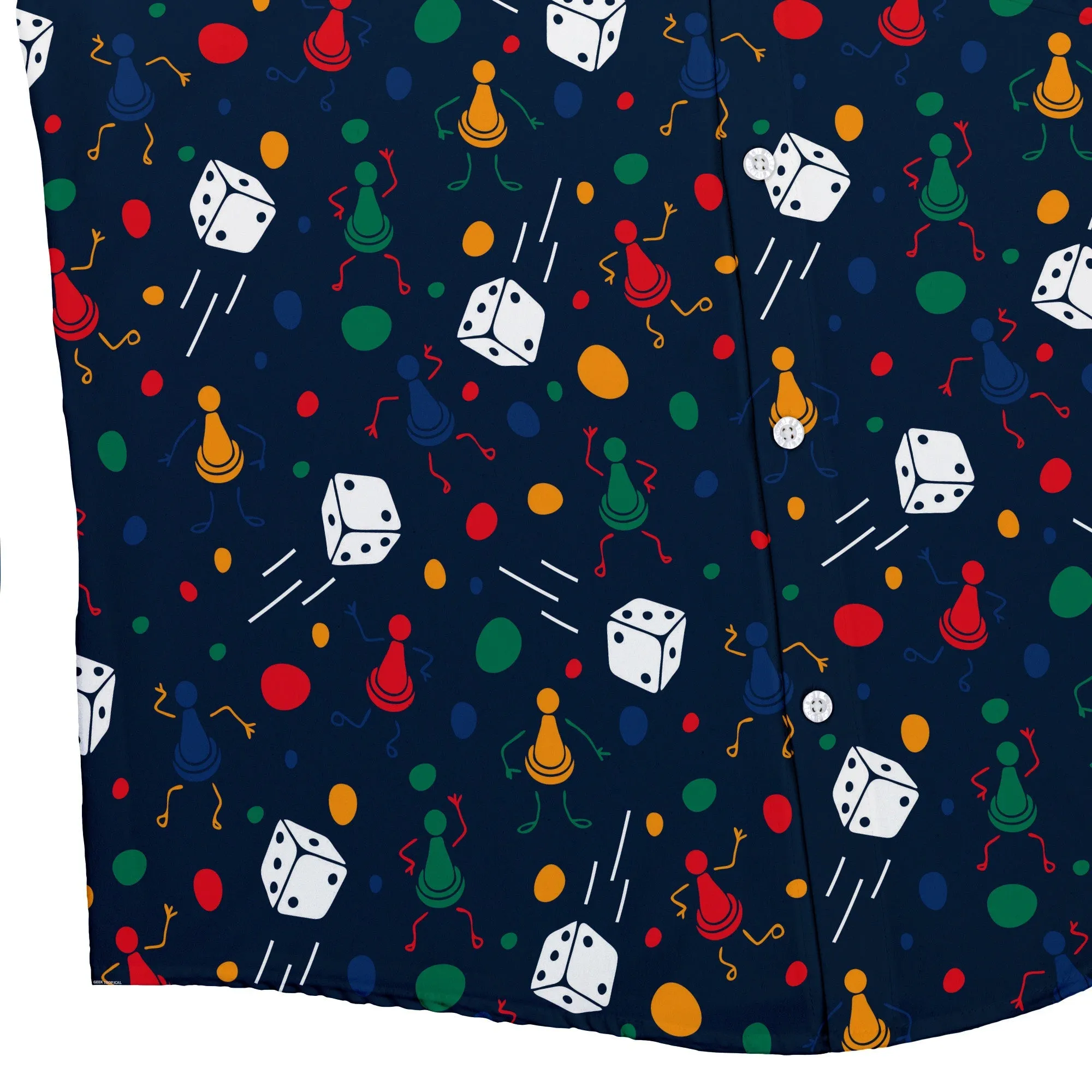 Pawn Party Blue Board Game Button Up Shirt