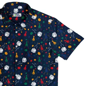 Pawn Party Blue Board Game Button Up Shirt