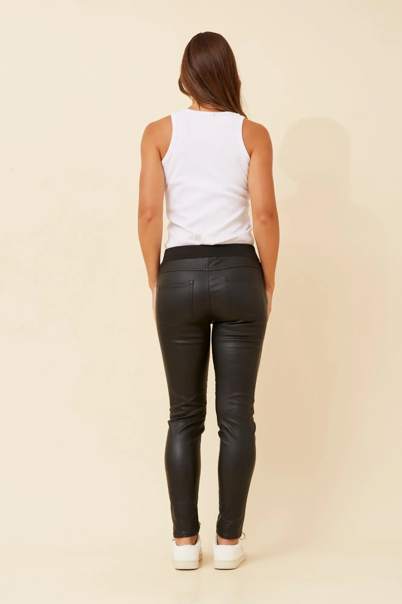 PIERRE VEGAN LEATHER JOGGER PANTS