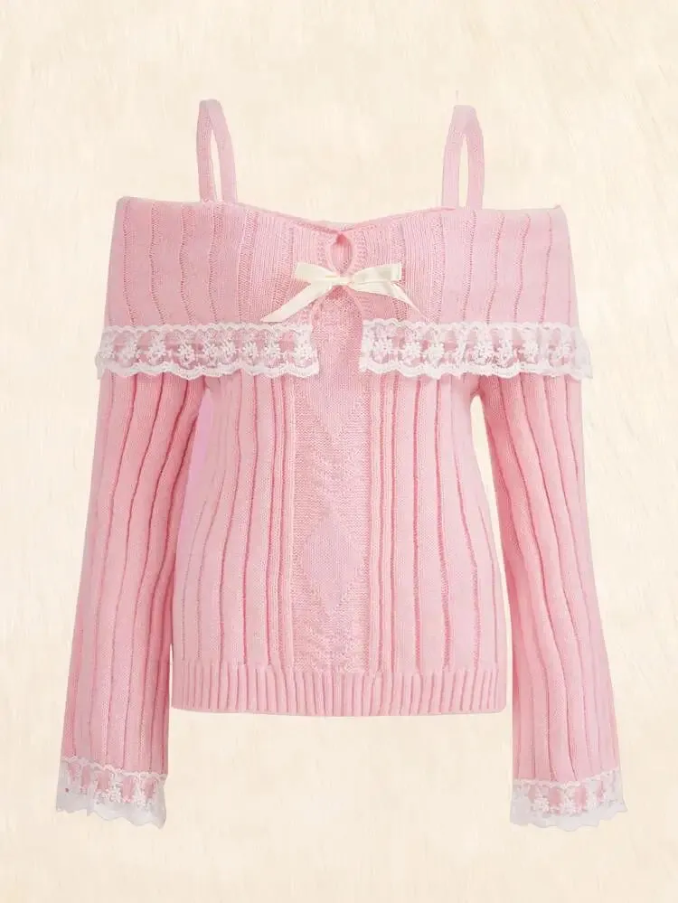 Pink Knit Princess Sweater