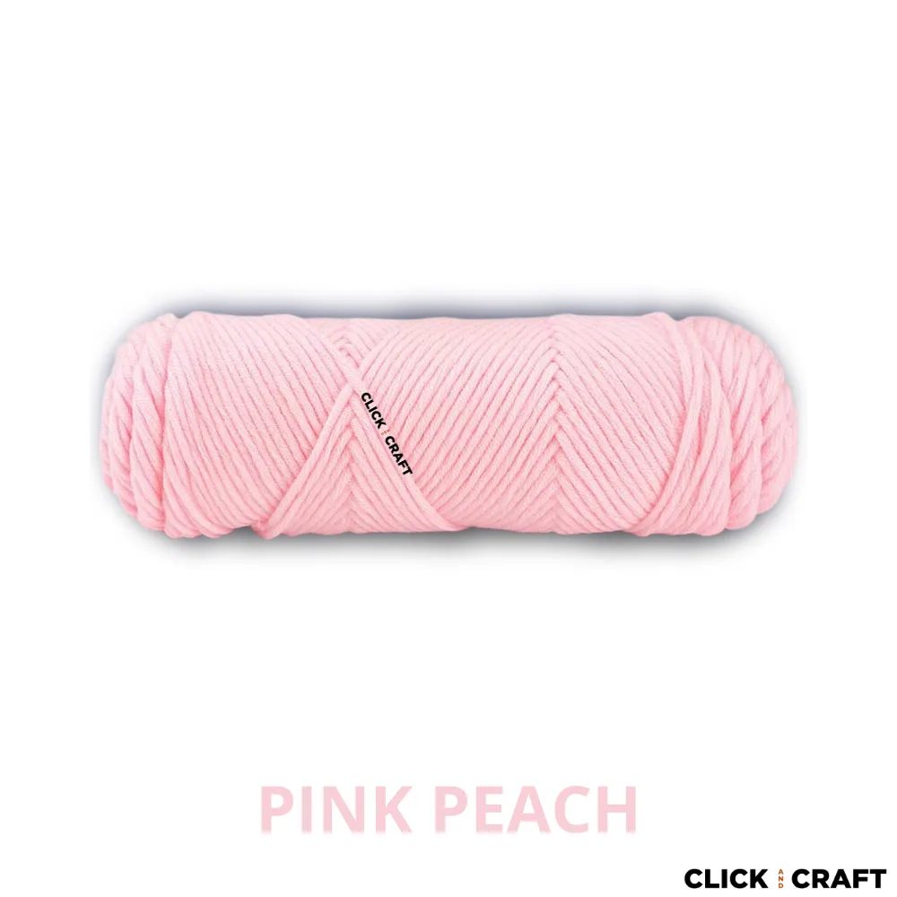 Pink Peach Knitting Cotton Yarn | 8-ply Light Worsted Double Knitting