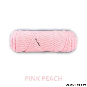 Pink Peach Knitting Cotton Yarn | 8-ply Light Worsted Double Knitting