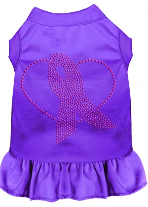 Pink Ribbon Rhinestone Dress Purple 4x